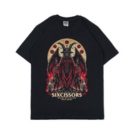 Metal T-Shirt Satanic Distro T-Shirt Men's Women's Black SIXCISSORS 666 DIVINITY