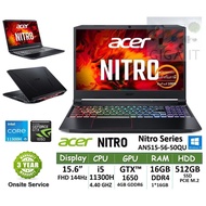 Acer Notebook Nitro AN515-56-50QU (Intel i5 11300H, 16G, GTX 1650 4GD6, M.2 512GB, Win10) Shale Black ประกันเอเซอร์ 3 ปี
