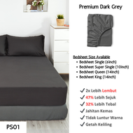 Bedsheet Cadar Single Queen King Plain Colour Fitted Bedsheet Sarung Katil Tilam Getah Keliling Cada