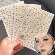 4Pcs Champagne Gold Diamond Face Stickers - 3D Rhinestones Sticker - Party Makeup Supplies - DIY Bod
