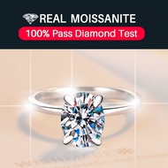 Real Moissanite Ring,925 sterling silver egg-shaped ring,0.5ct/1ct/2ct/3ct/5ct/ Moissanite,Non Tarni