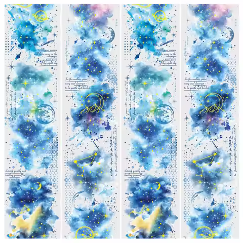 Etori Life 1Pcs 40Mm*2M Interstellar Ink Splash Element Tape Moon Constellation Star Dot Text Strip 
