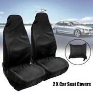 2Pcs Universal Waterproof Black Polyester Car Van Seat Protect Cover Washable Car Seat Covers Cushio
