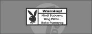 Warning Hindi Babaero Sticker Decal