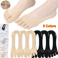 白色 【3對裝】五指襪 男女夏季薄款天鵝絨防勾絲短絲襪 淺口襪船襪 隱形襪 透氣五指隱形襪 分趾襪 蕾絲襪 船襪 除臭襪 襪子 短襪