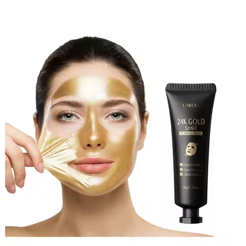 24K Gold Snail Tear Off Face Mask 50mL Deep Clean Anti Wrinkle Remove Blackhead Oil Control Skincare