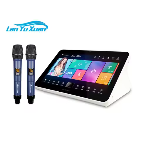 InAndOn 15.6" Karaoke Machine Set 4TB HDD Five in One KTV Player Machine with Wireless Microphone Pr