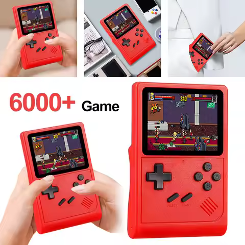 GB300 Handheld Retro Game Console with 6000 Games and 3 Inch Screen Dual Player Support Gifts for Ki