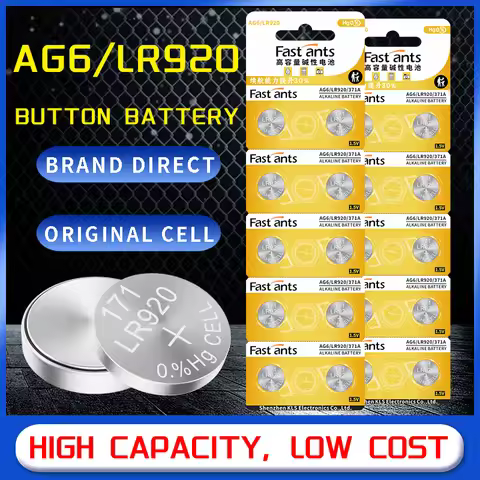 LR920 L921 LR69 AG6 370 371A 171 SR920SW 1.5V Alkaline Button Cell Watch Battery for Clock Calculato