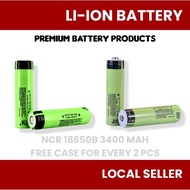 [SG] 100% Authentic NCR 18650B 26650 battery 3.7v 3400mAh NCR18650b Rechargeable Lithium Battery [Flat Top] [Button Top]