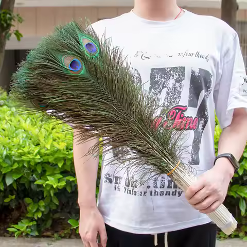 10PCS Natural Peacock Feathers Peacock Head Feather for Wedding Home Restaurant Table Vase Decoratio