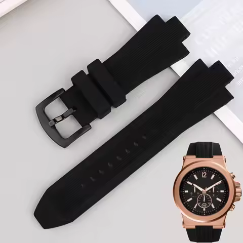 For Michael Kors MK8184 MK8152 MK9020 MK8730 MK8761 8295 8296 8445 Men MK Watch Strap Rubber Soft Br