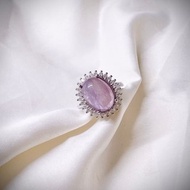 C&W 日本進口天然大顆粒鴿子蛋紫水晶大器高雅戒指
