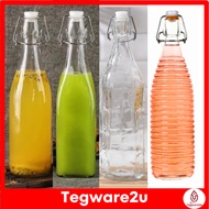 ALIKE KORKEN 1 Litre Glass Bottle with Stopper Botol Gelas Kaca Water Storage Bottle Botol Simpan Ai