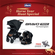 Chicco Bravo Primo Trio Travel System (Car Seat Infant Carrier +Stroller +Base)
