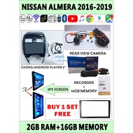 NISSAN ALMERA 2016-2019 1 SET CAR PLAYER(ANDROID PLAYER 9''+CASING+REVERSE CAMERA+RECORDER)