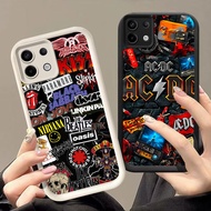 HK-43 Rock Band White Black Shockproof Casing for Silicone black white Infinix Tecno ITEL Smart POP 