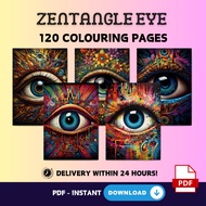 (PDF) 120 ZENTANGLE EYE Adult Colouring Pages Part 1 - ADULT Printable Colouring Book