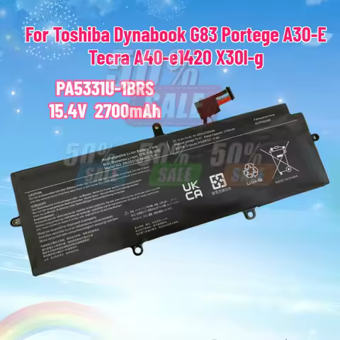 2700mAh PA5331U-1BRS Laptop Battery for Toshiba Dynabook G83 Portege A30-E Tecra A40-e1420 X30l-g Ba