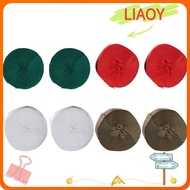 LIAOY 8 Rolls Crepe Paper, Red Dark Green Gold White Paper Party Streamers, Party Decoration Delicate 1.8" x 82ft for Each Crepe Streamer Birthday