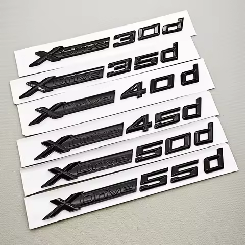 3D ABS Black Logo XDrive 30d 35d 40d 45d 50d 55d Emblem Car Trunk Fender Side Badge StickerFor BMW X