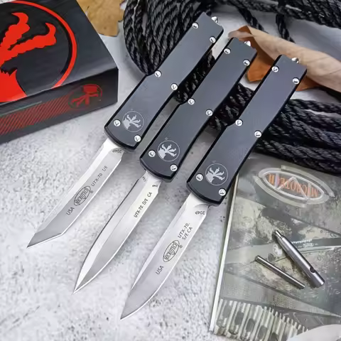 UTX-70 pocket knife camping multi-functional EDC knife outdoor hiking survival self-defense knife, t