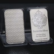 Lion Block Carriage Block Goddess Block Commemorative Coin Square Commemorative Block Silver-Plated 