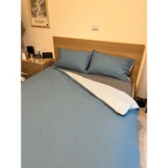 IKEA MALM 雙人床框, 染白橡木, 附luröy床底板條 包含四個床底抽屜