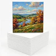 Pack of 18 Canvas for Painting Set, 15 x 15 cm Mini Canvases, Canvas Panels for Children, Artists & 