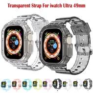 Transparent Silicone One-piece Protective Case for iwatch Ultra 49mm Silicone Cover Strap iwatch 49mm Accessories