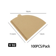 กระดาษดริป (100 แผ่น) ทรง V ก้นแหลม กระดาษกรองกาแฟ กระดาษกรองกาแฟ V60 100 แผ่น กระดาษกรองกาแฟดริป 100 แผ่น Drip Coffee Paper Filter V Shape