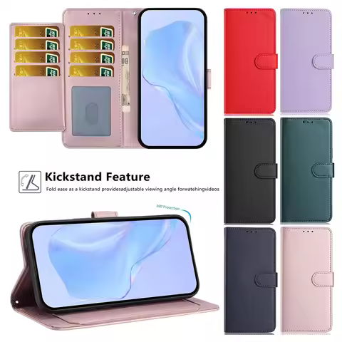 Folio-style Flip Wallet Cover For Xiaomi Redmi Note 10 9 10S 10T 10C 10A 9T 9A 9i 9AT 9C K80 K90 Pro