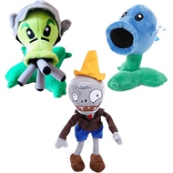 JHESAO 3 PCS Plants and Zombies PVZ Plush Toys - Brown Coat Gatling Peashooter, Ice Peashooter, Cone