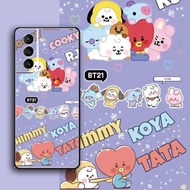 [Aimeidai] Samsung Case Cartoon BTS BT21 Printed Liquid Silicone Phone Case Full Body Shockproof Protective Cover for Samsung S9/S10/S20/S21/S2 Series