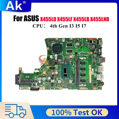 X455LD Laptop Motherboard For ASUS W419L X455L K455L X455LNB W491L X455LJ A455L X455LF X455LB X455LD