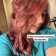 PAKET CAT RAMBUT PANJANG PINK MAGENTA MERAH HAIR COLOR SEMIR RAMBUT