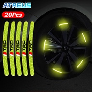 20Pcs Toyota TRD Reflective Car Wheel Decorative Stripe Stickers Wheel Rim Wheel Hub Night Safety Wa