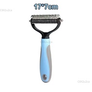 QQPET แปรงกําจัดขนสองด้าน แปรงขนสุนัข หวีแมว  สางขนเสีย มีซี่เป็นเแตนเลส ใช้ทั้งสุนัขและแมว