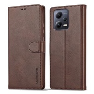 全城熱賣 - 適用於小米 Redmi Note 12 Pro 5G/Poco X5 Pro LC.IMEEKE 小牛紋手機皮套（棕色）