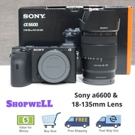 Used Sony a6600 & 18-135mm lens f3.6-5.6 Black Unit Digital APSC Mirrorless Camera - Kamera Set