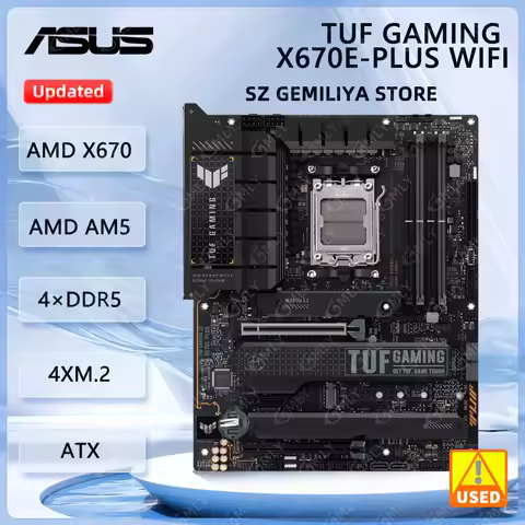 Asus TUF GAMING X670E-PLUS WIFI Motherboard AMD X670 Socket AM5 DDR5 192GB M.2 support Ryzen 7 9700X