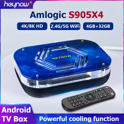 Android 11 Smart TV Box Amlogic S905X4 4K/8K HD Built-in Cooling Fan Media Player Set Top Box 2.4G/5