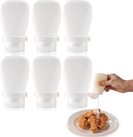 6 Pack Tiny Silicone Condiment Squeeze Bottles Small Salad Dressing Bottles to Go Travel Salad Dress