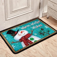 TOADDMOS Xmas Gift Welcome Mats Home Door Decor Merry Christmas Snowman Warm Winter Wishes Corridor Bathroom Absorbent Floor Mat