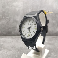 Q&amp;Q QnQ QQ Jam Tangan Analog Pria Tali Karet Hitam VQ66J813Y Original