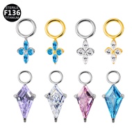 F136 Medical Titanium Alloy Kite Stone Flower Pendant Earrings Earrings Stud Earrings diy Medical Im
