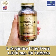 แอลอาร์จินีน L-Arginine Free Form 1000 mg 90 Tablets - Solgar