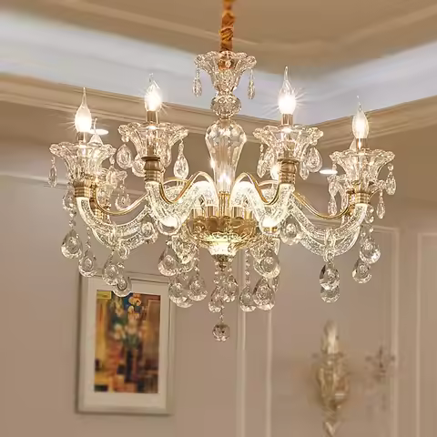 Hot European Style Villa Duplex Living Room Candle Crystal Chandelier Fashion Hotel Lobby Lobby Proj
