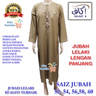 Jubah Ikaf Lengan Panjang Plain Corak B Lelaki Dewasa Cotton Murah Viral Plus Size Warna Terbaru Ori