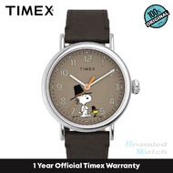 [Official Warranty] Timex TMTW2U86100UJ Men's Timex X Snoopy Thanksgiving Leather Watch